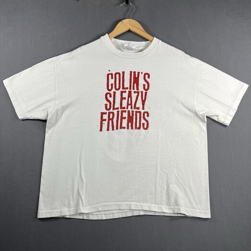 Vintage 90s Colins Sleazy Friends T Shirt Sex Beer N Colin XL Single Stitch